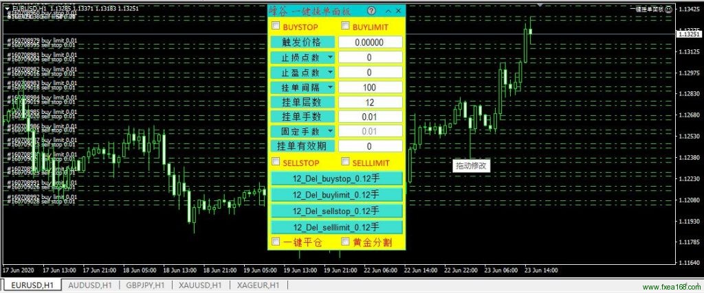 mt4一键挂单面板3.0版本界面