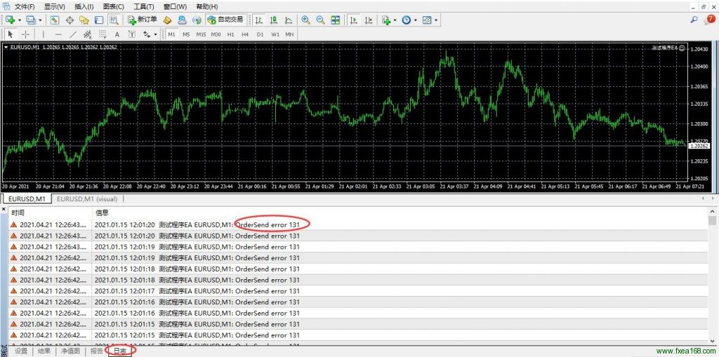 EA测试或交易中报错 OrderSend error 131